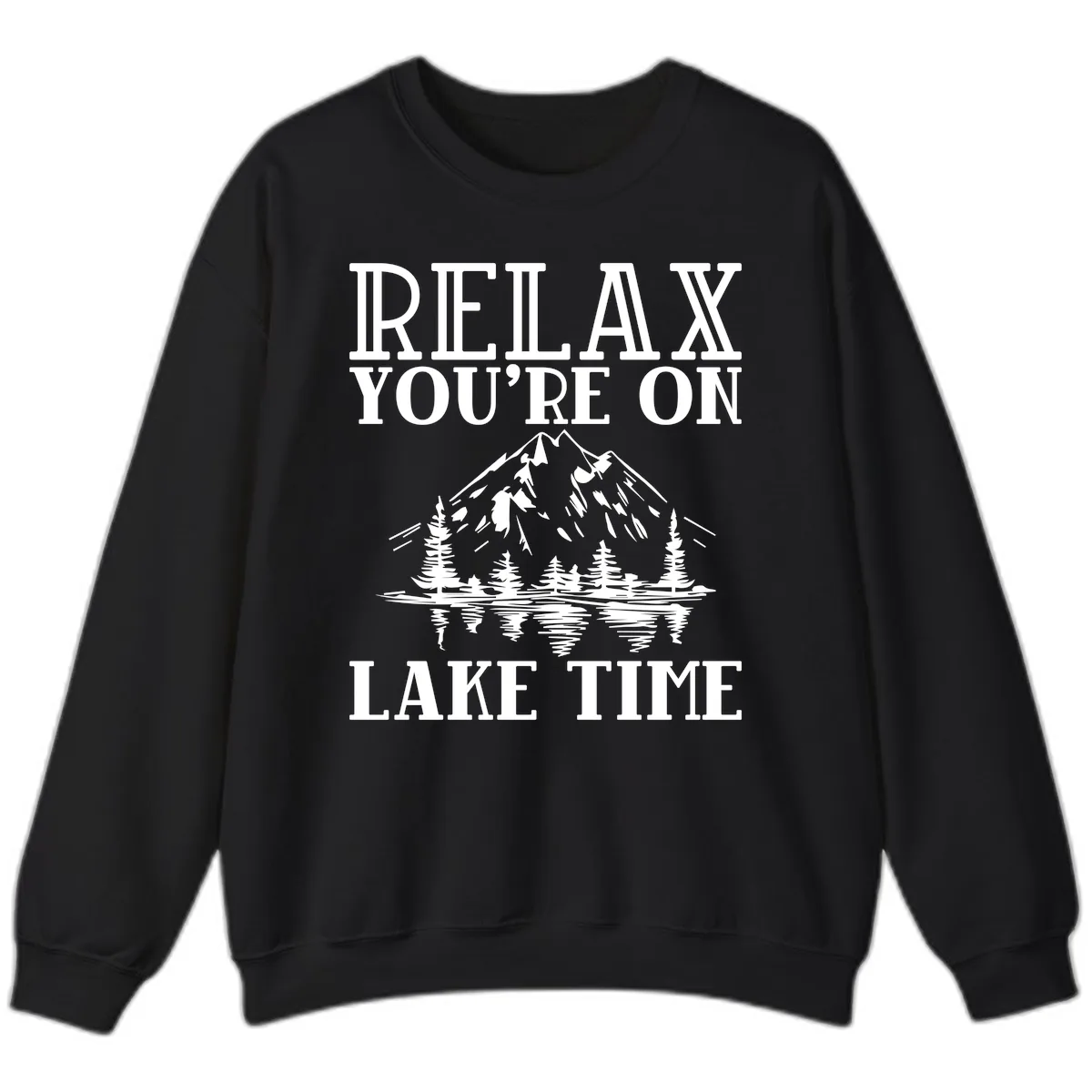 Relax You're On Lake Time Sweatshirt in Black