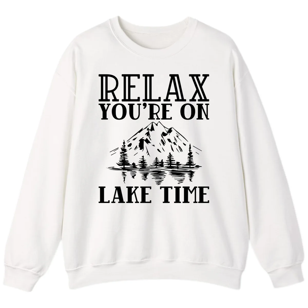 Relax You're On Lake Time Sweatshirt in White