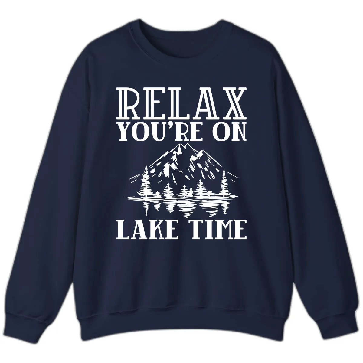 Relax You're On Lake Time Sweatshirt in Navy