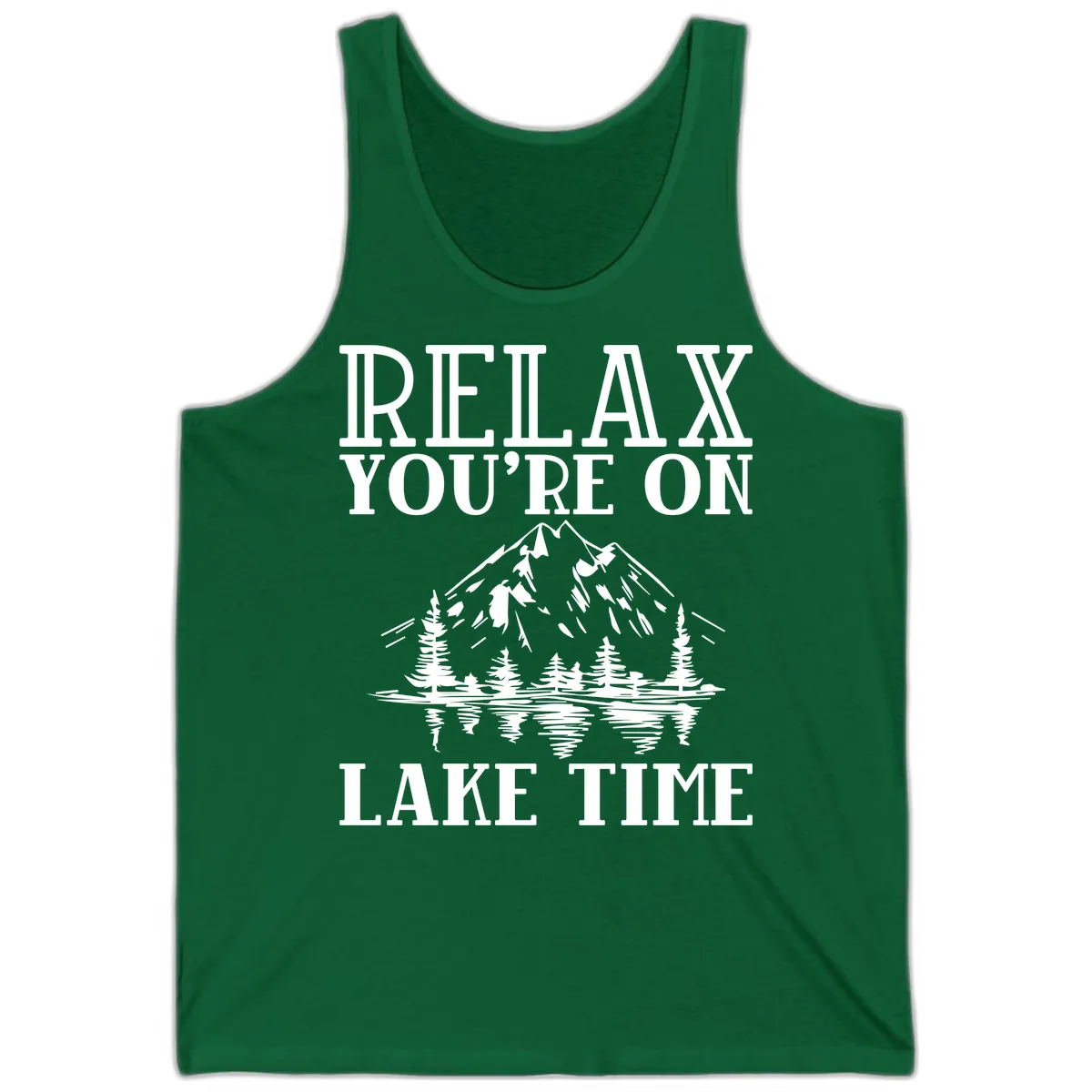 Relax You're On Lake Time Tank in Kelly