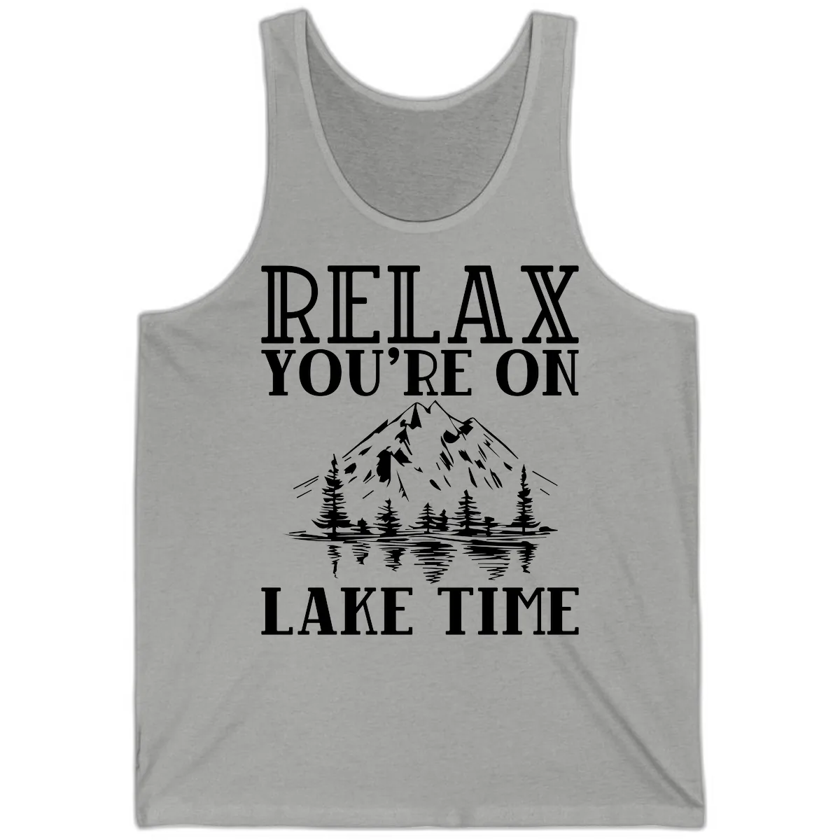 Relax You're On Lake Time Tank in Athletic Heather