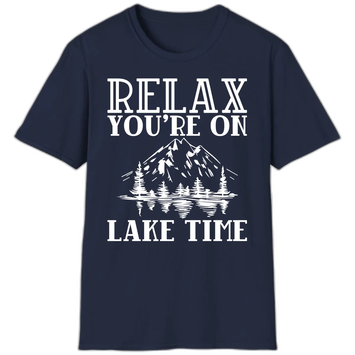 Relax You're On Lake Time T-Shirt in Navy