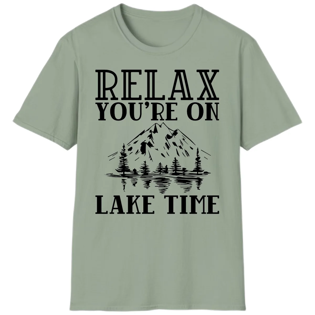 Relax You're On Lake Time T-Shirt in Sage
