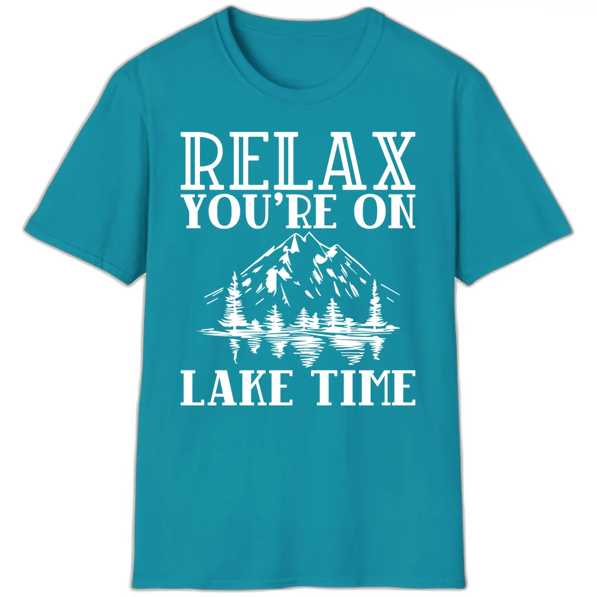 Relax You're On Lake Time T-Shirt in Tropical Blue