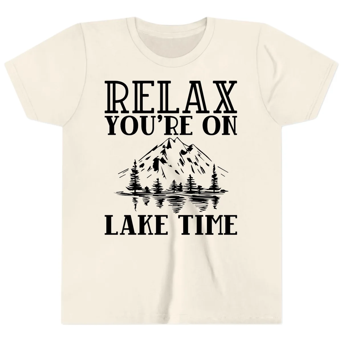 Relax You're On Lake Time Youth T-Shirt in Natural