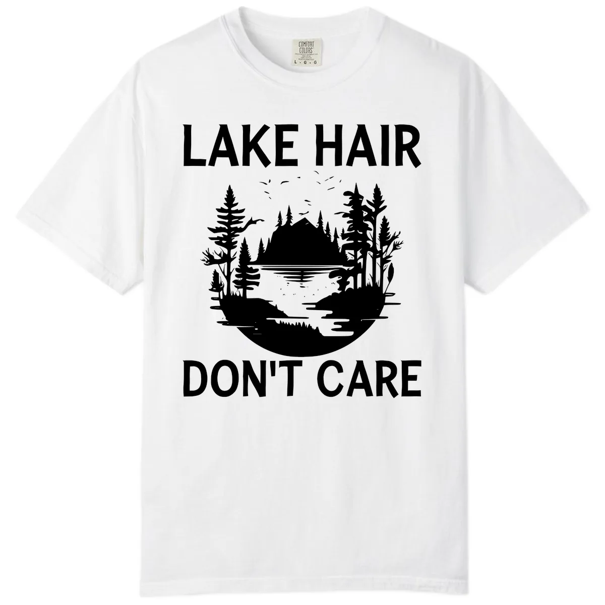 Lake Hair Don't Care Nature Scene Comfort Color in White