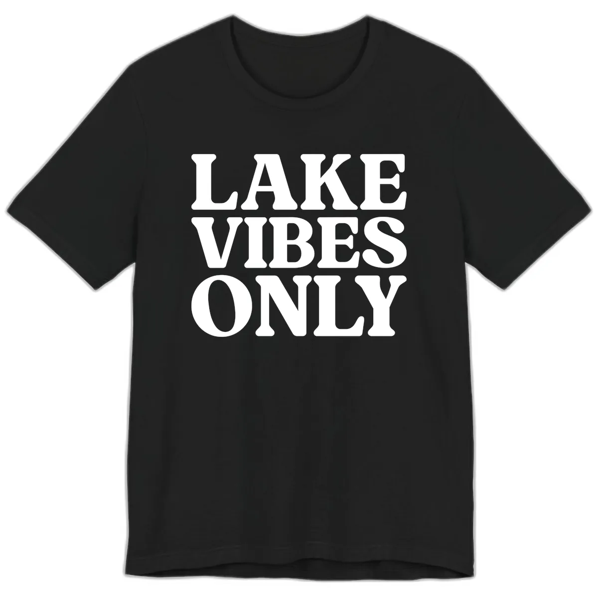Lake Vibes Only Typography Design Premium T-Shirt in Black