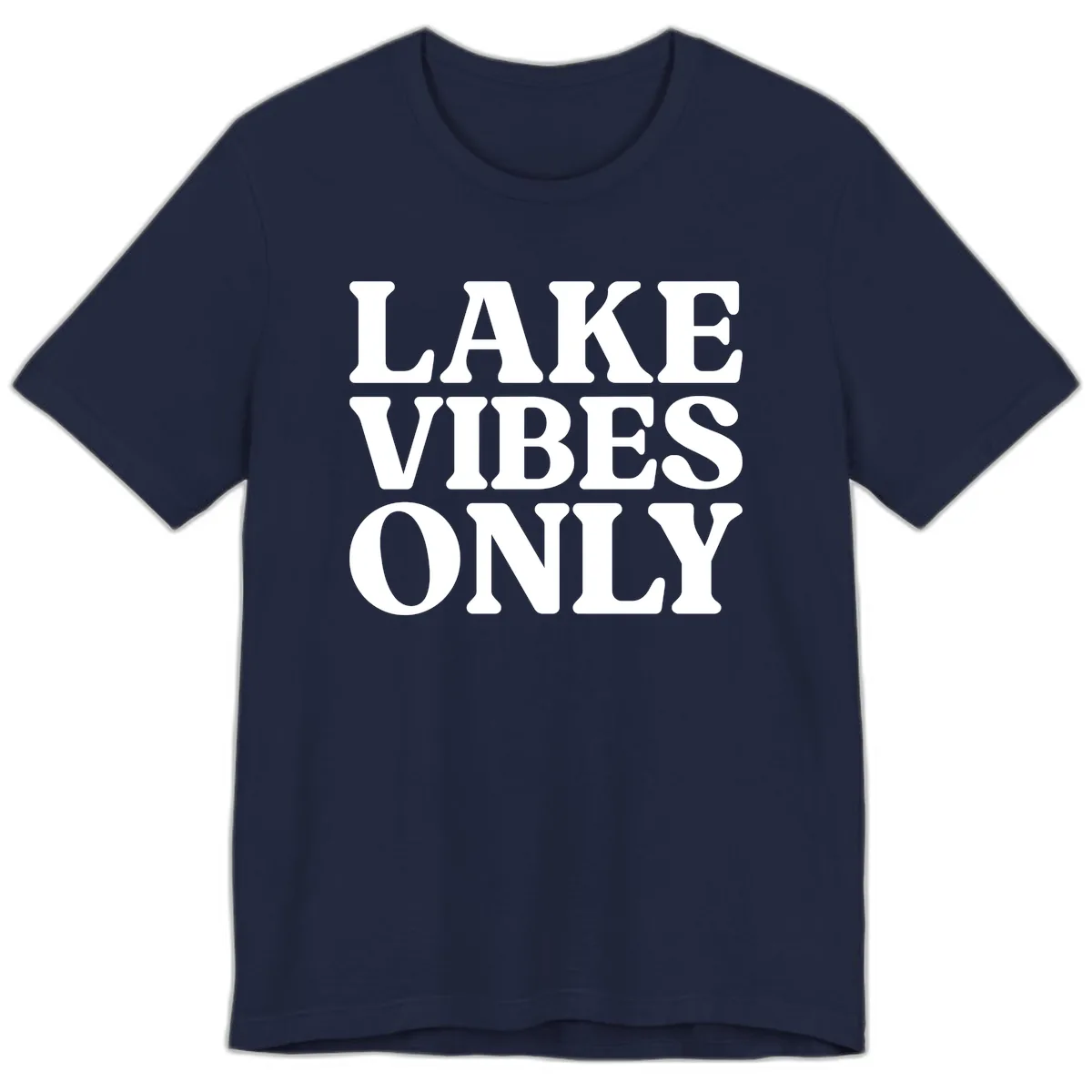 Lake Vibes Only Typography Design Premium T-Shirt in Navy