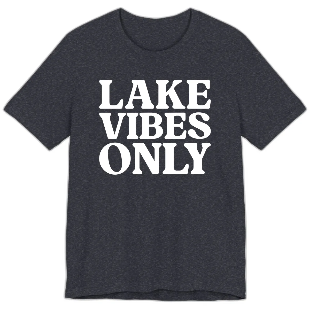 Lake Vibes Only Typography Design Premium T-Shirt in Heather Navy
