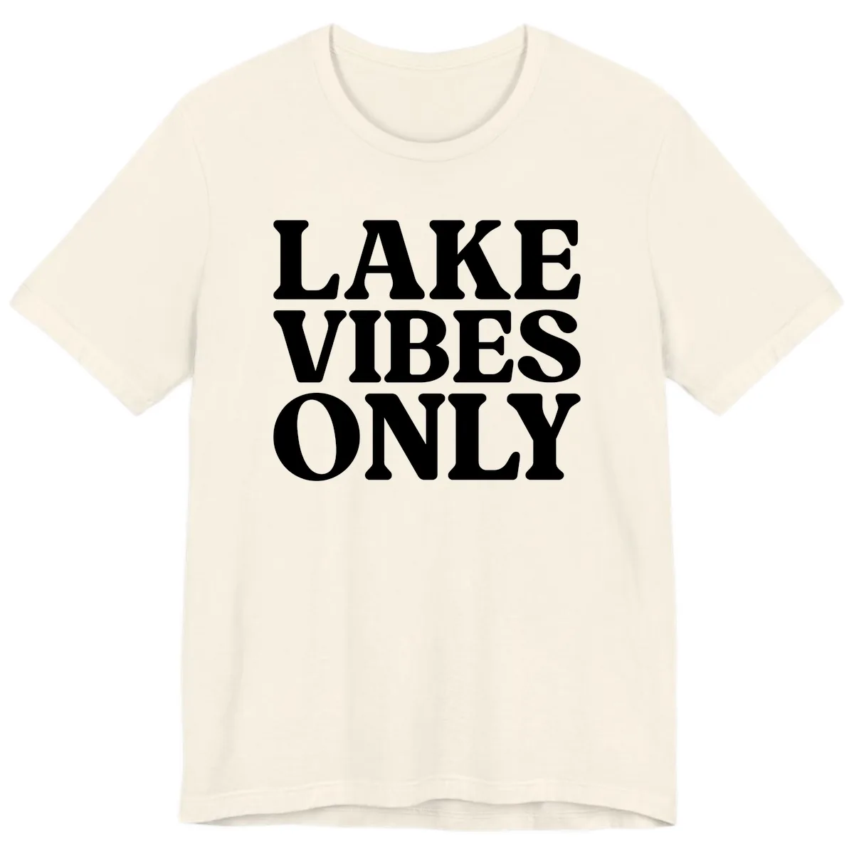Lake Vibes Only Typography Design Premium T-Shirt in Natural