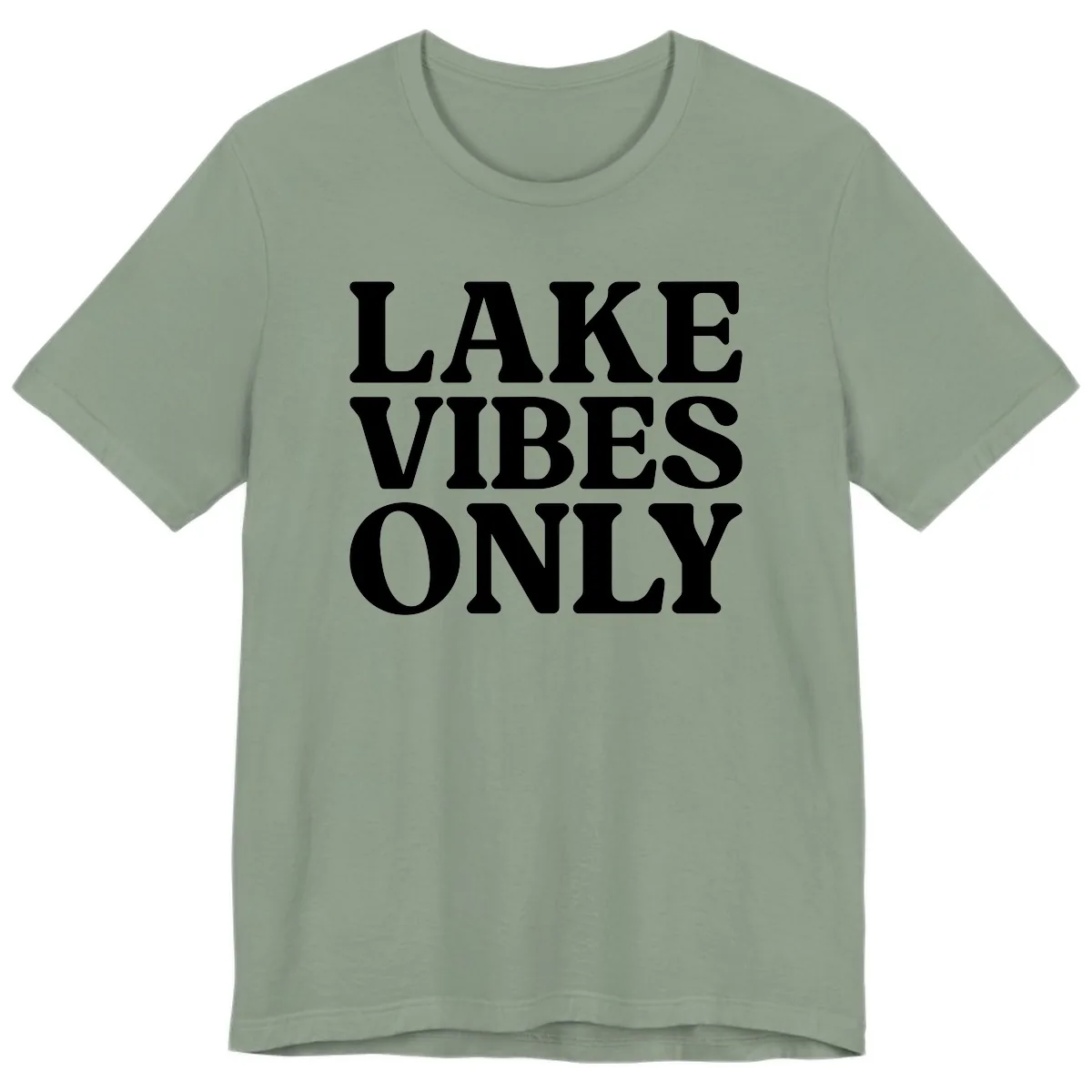 Lake Vibes Only Typography Design Premium T-Shirt in Sage