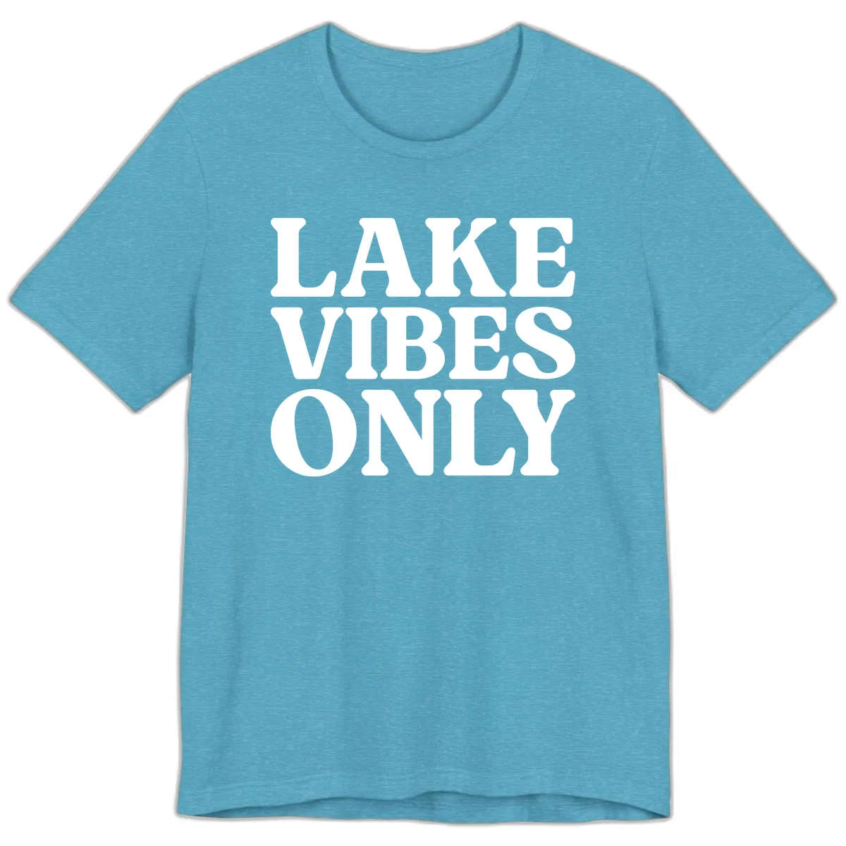 Lake Vibes Only Typography Design Premium T-Shirt in Heather Aqua