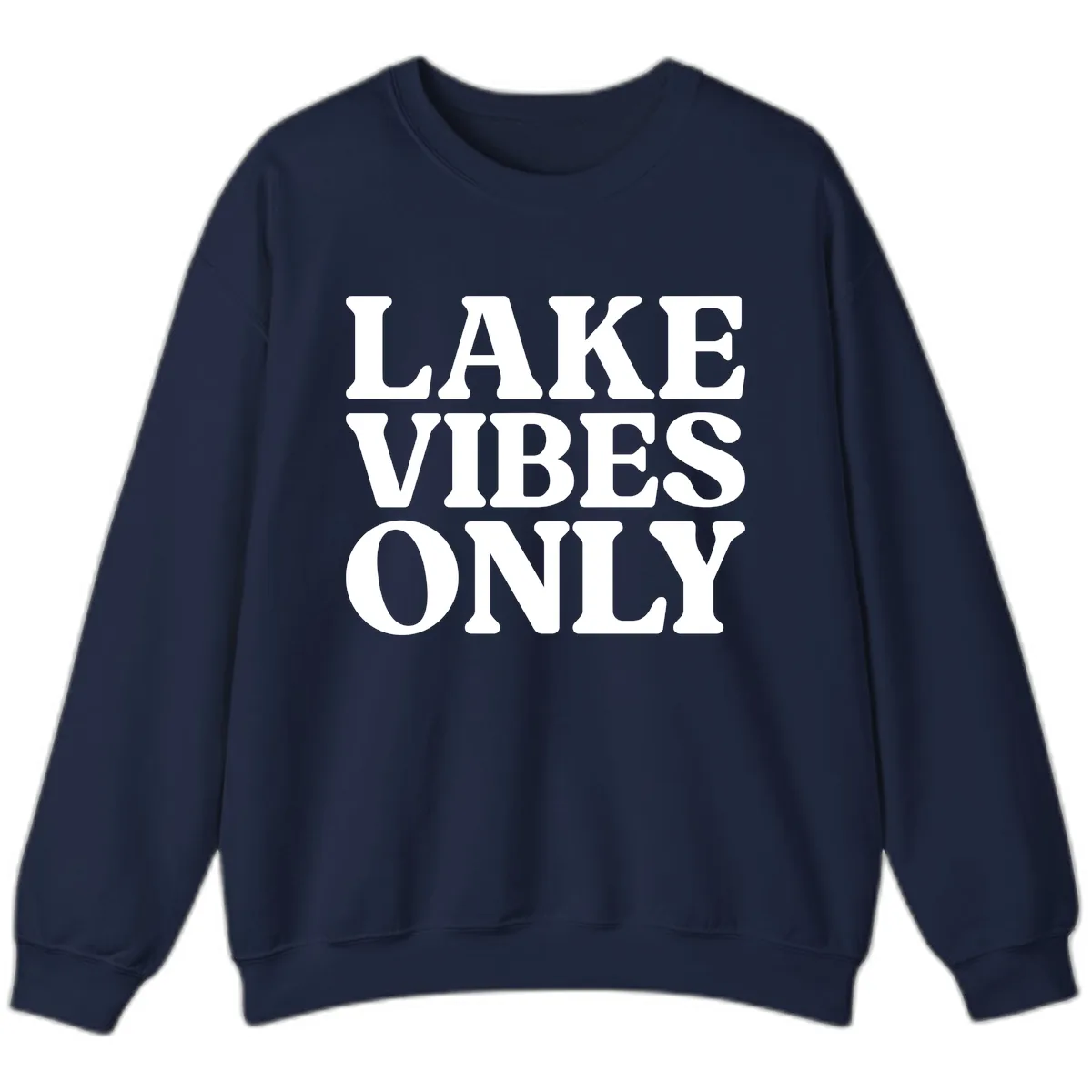 Lake Vibes Only Typography Design Sweatshirt in Navy