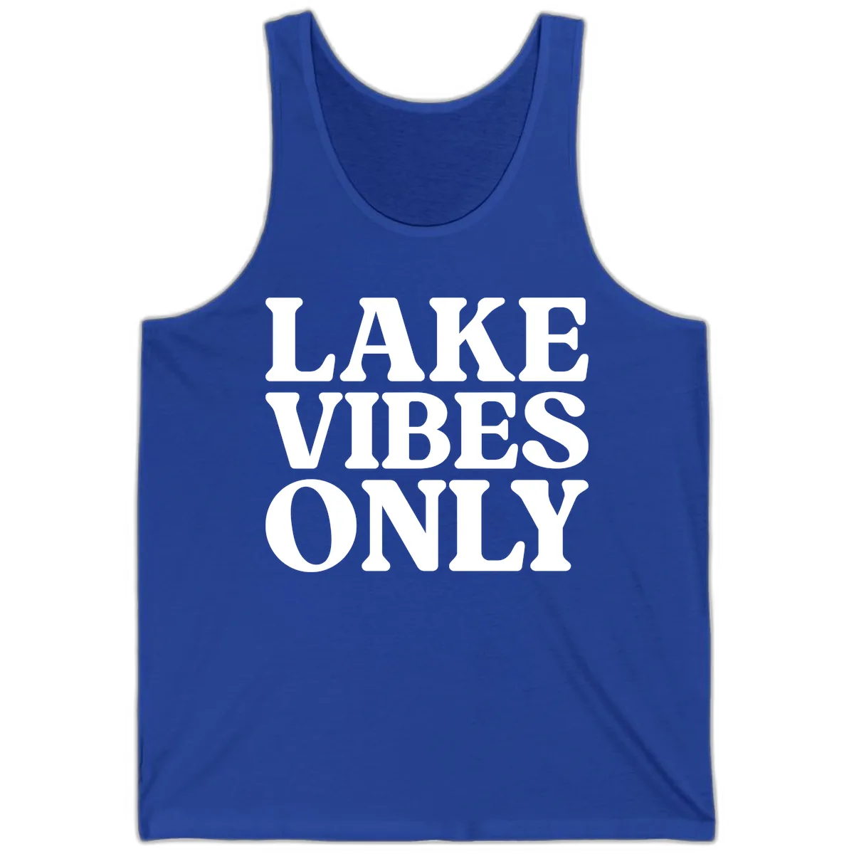 Lake Vibes Only Typography Design Tank in True Royal