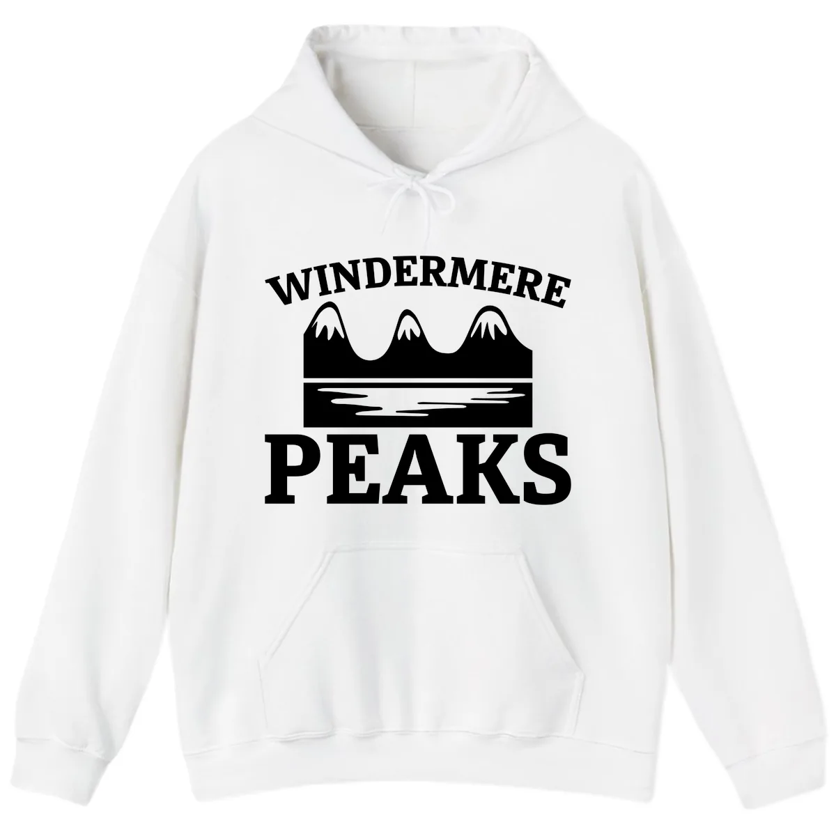Windermere Peaks Mountain Landscape Hoodie in White