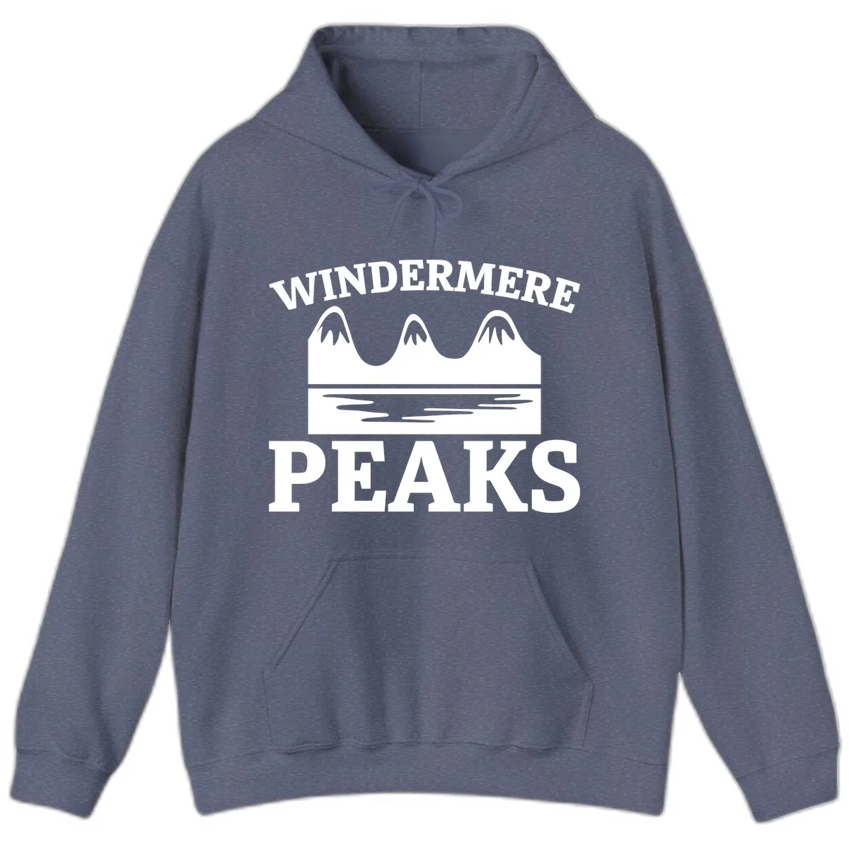 Windermere Peaks Mountain Landscape Hoodie in Heather Navy