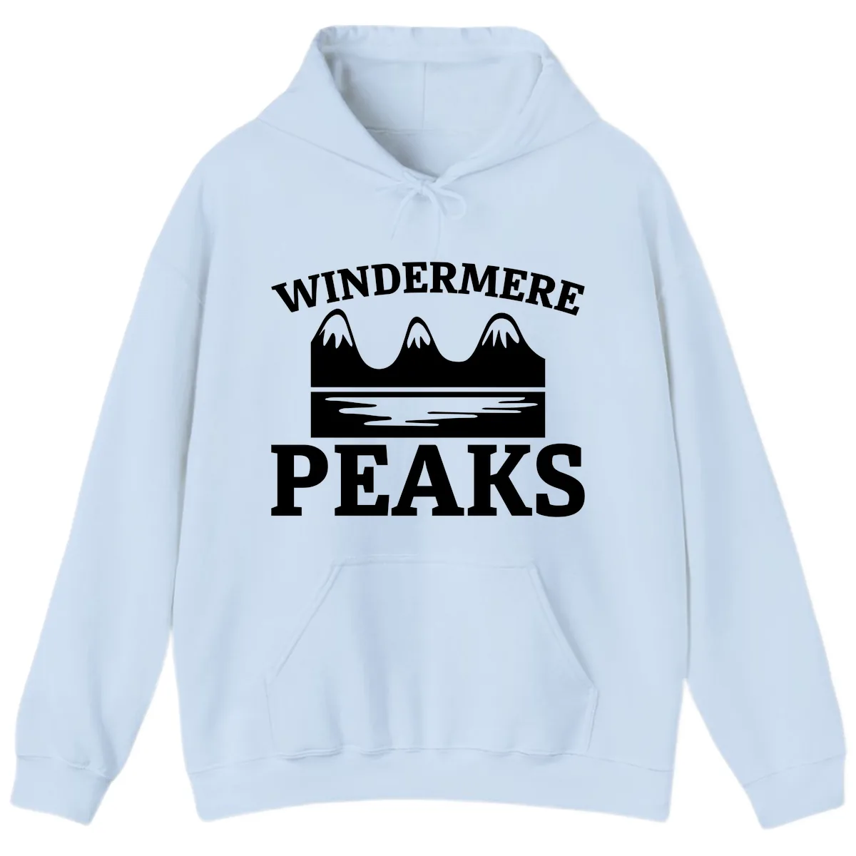 Windermere Peaks Mountain Landscape Hoodie in Light Blue