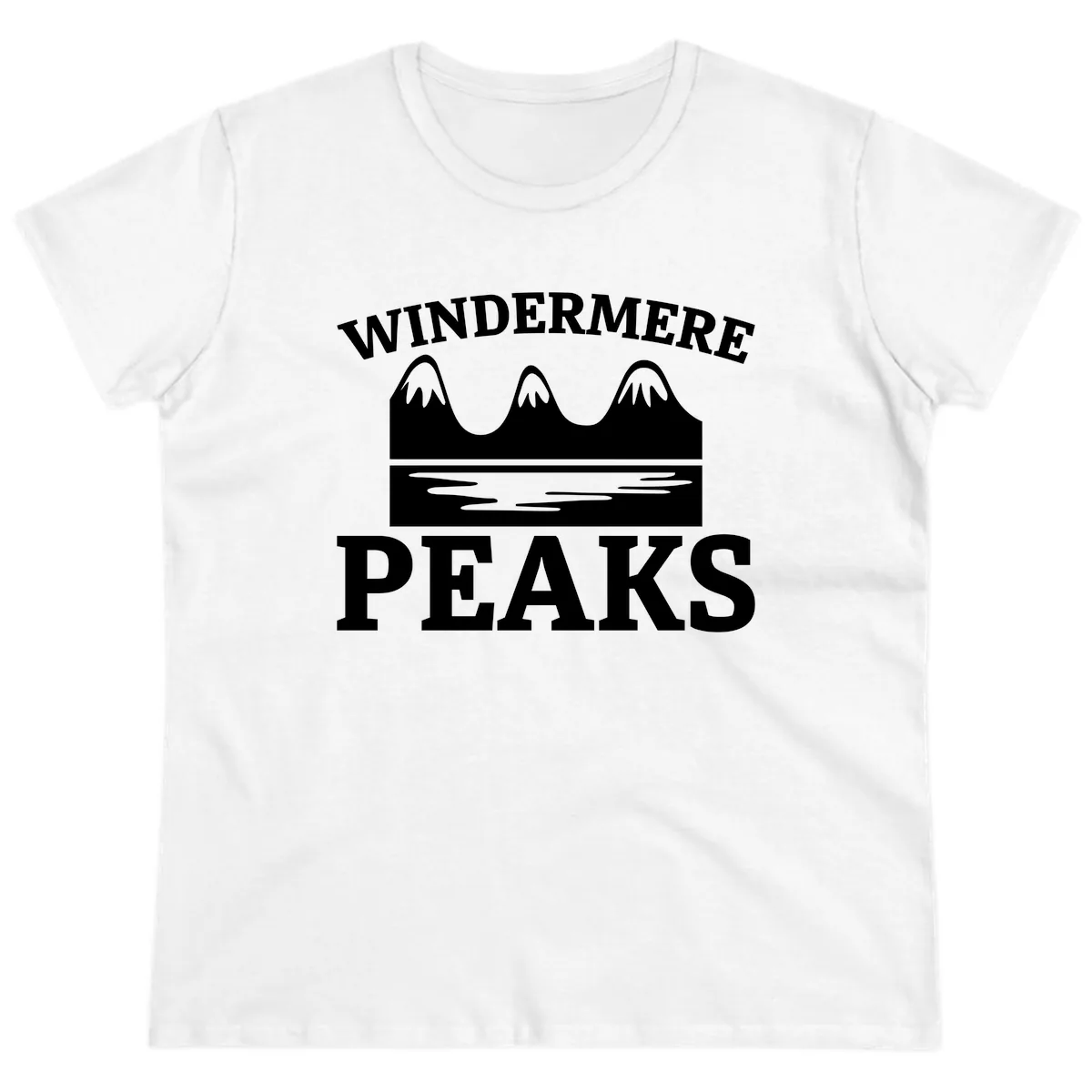 Windermere Peaks Mountain Landscape Ladies Tee in White