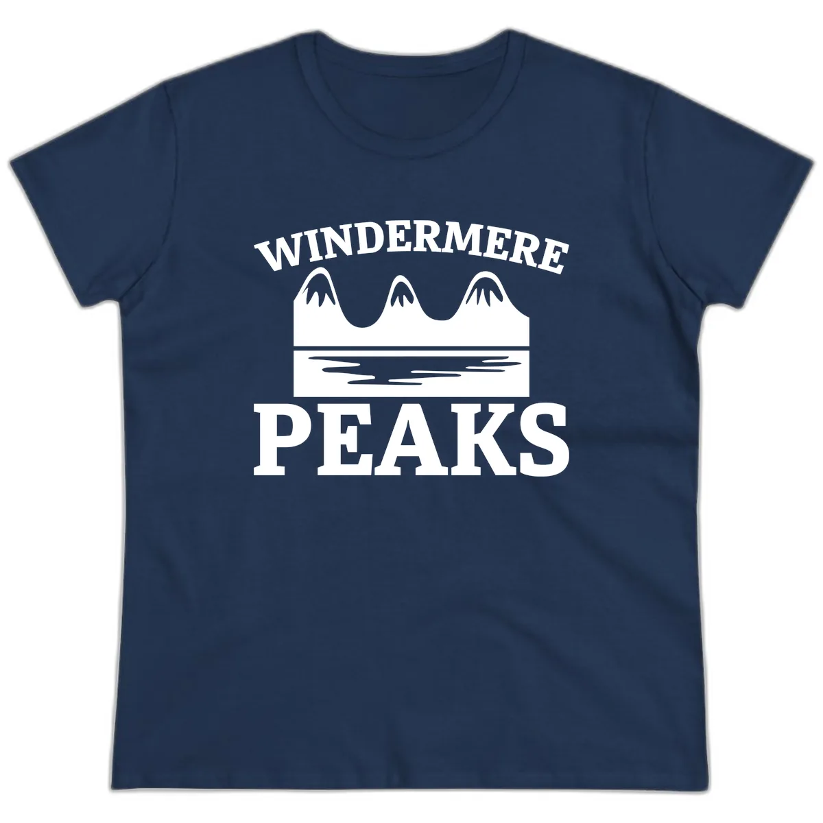 Windermere Peaks Mountain Landscape Ladies Tee in Navy