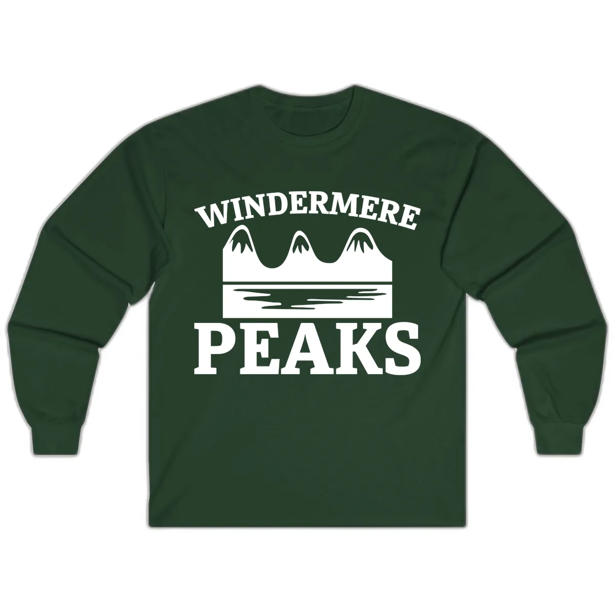 Windermere Peaks Mountain Landscape Long Sleeve in Forest Green