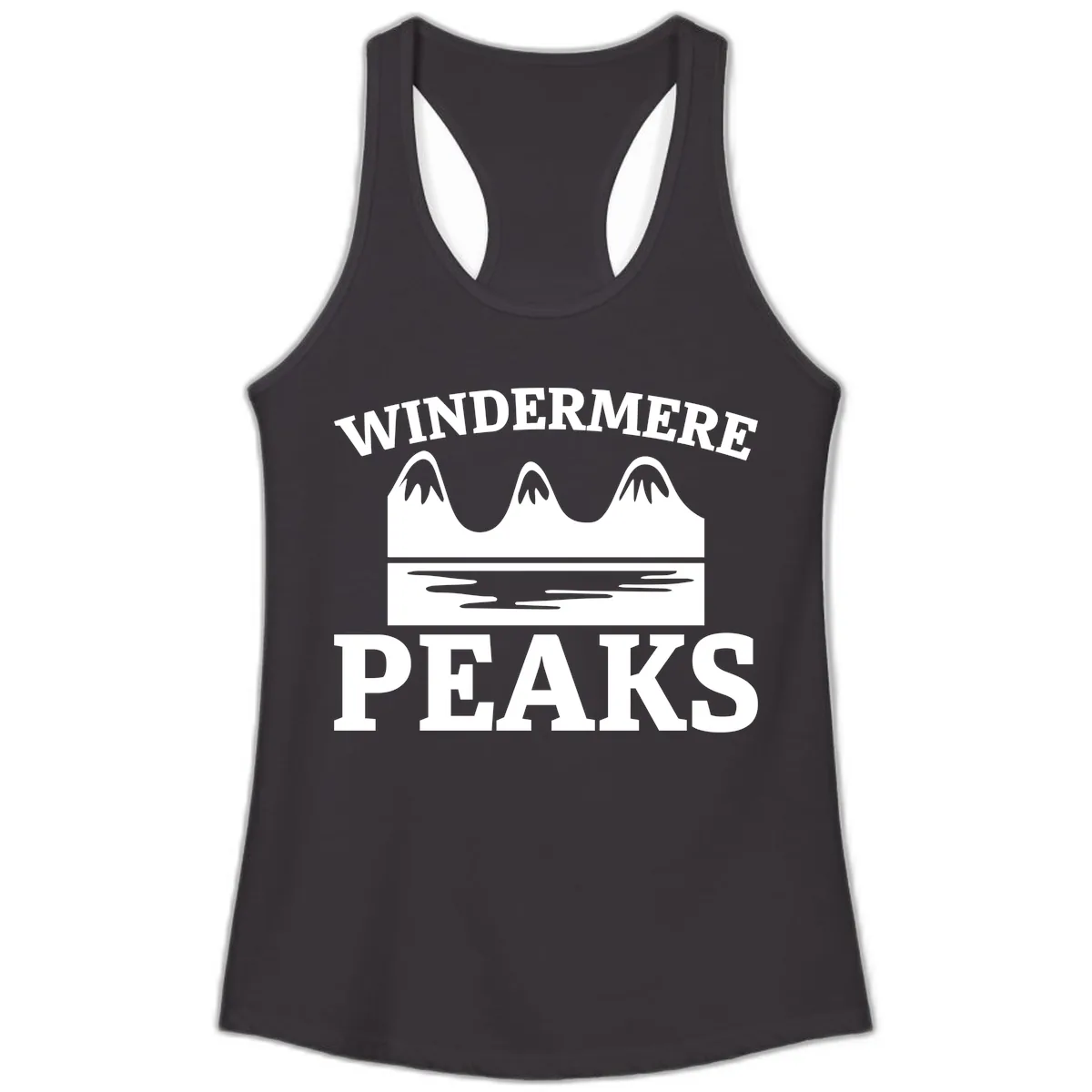 Windermere Peaks Mountain Landscape Ladies Tank in Black