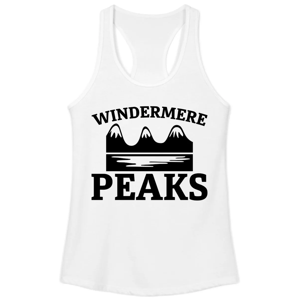 Windermere Peaks Mountain Landscape Ladies Tank in White