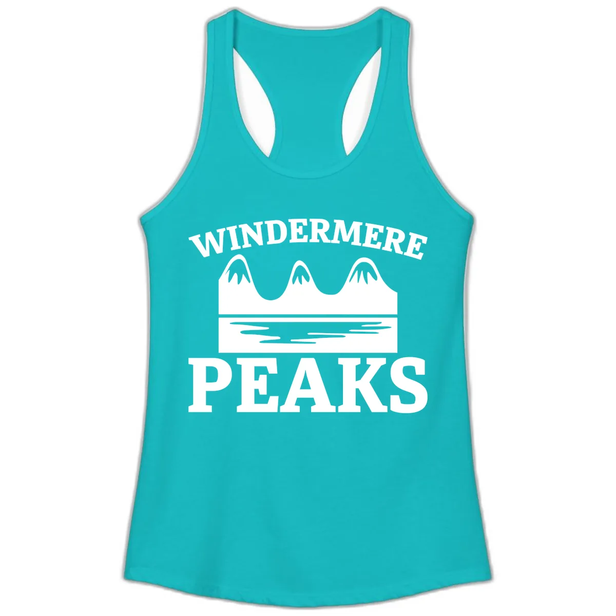 Windermere Peaks Mountain Landscape Ladies Tank in Tahiti Blue