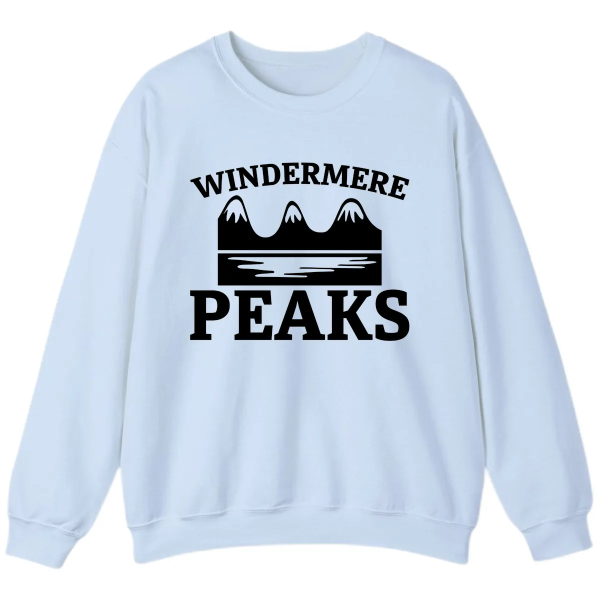 Windermere Peaks Mountain Landscape Sweatshirt in Light Blue
