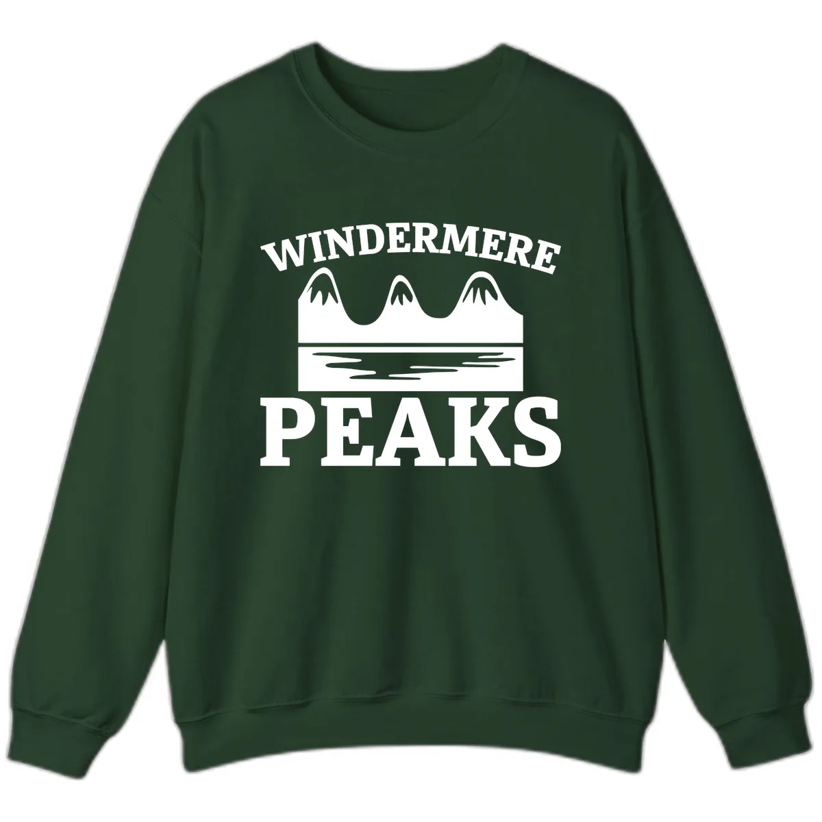 Windermere Peaks Mountain Landscape Sweatshirt in Forest Green