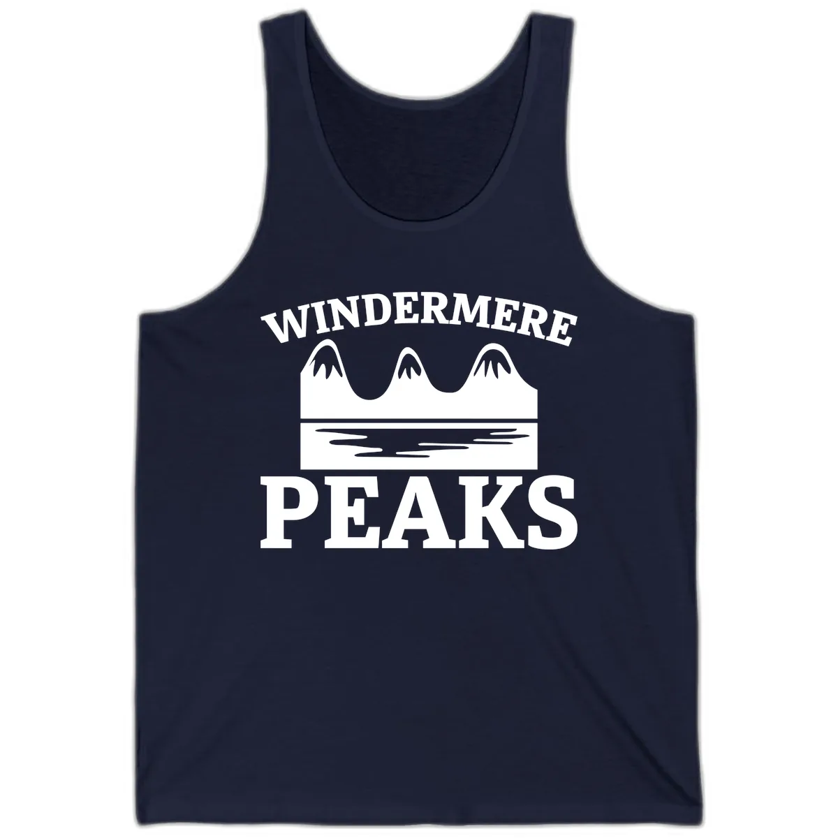 Windermere Peaks Mountain Landscape Tank in Navy