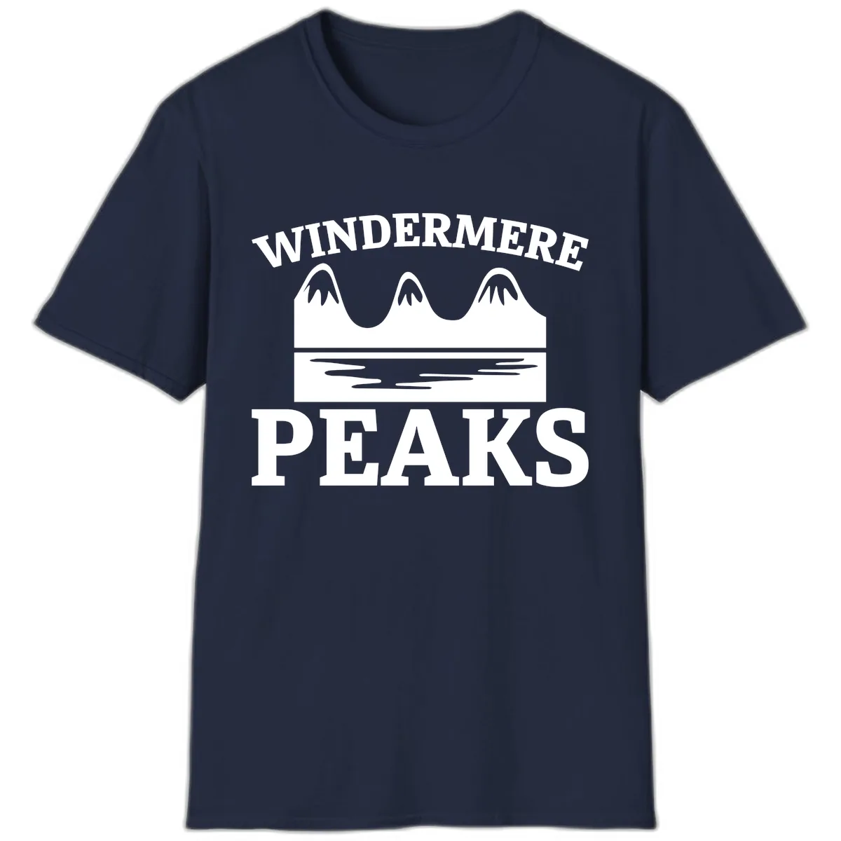 Windermere Peaks Mountain Landscape T-Shirt in Navy
