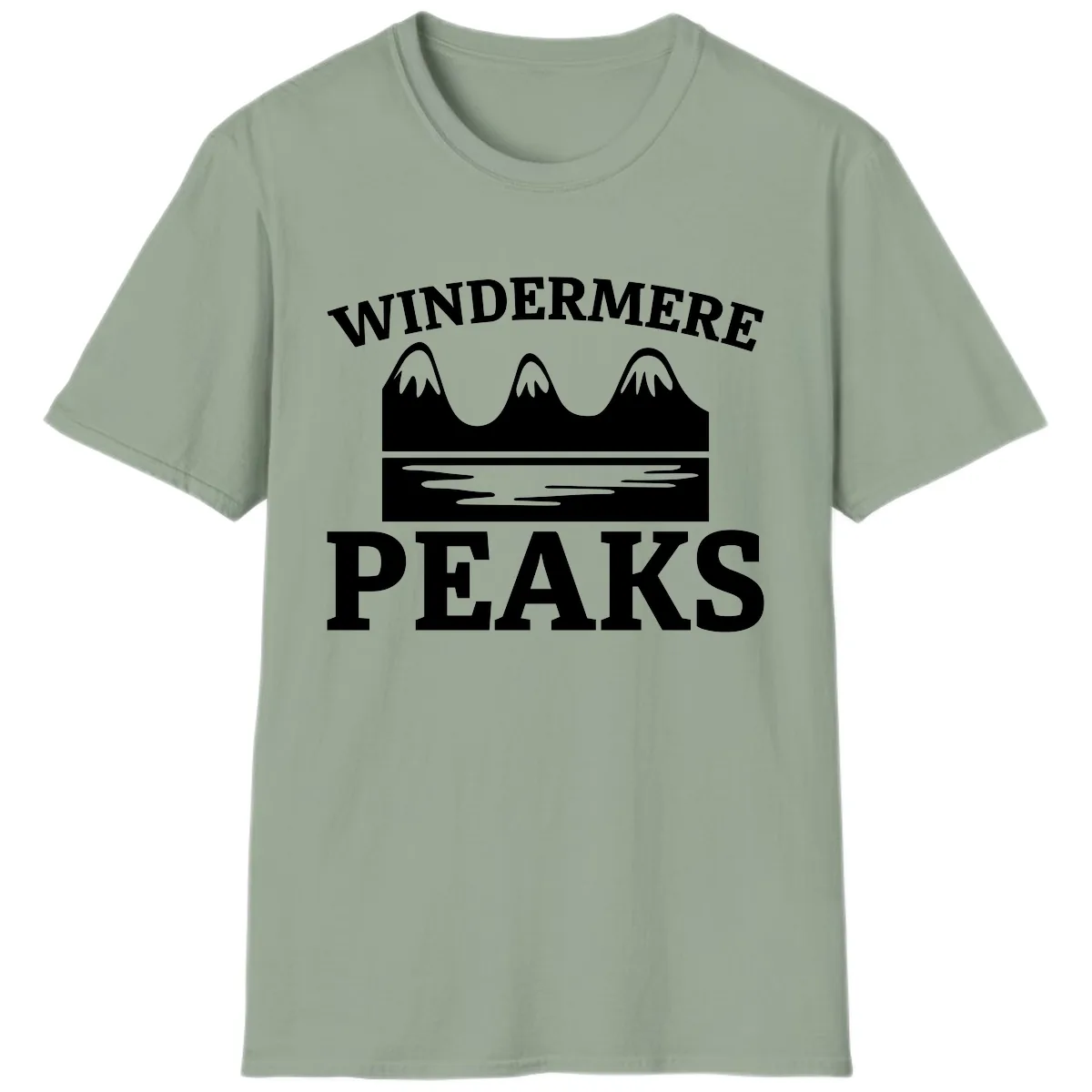 Windermere Peaks Mountain Landscape T-Shirt in Sage