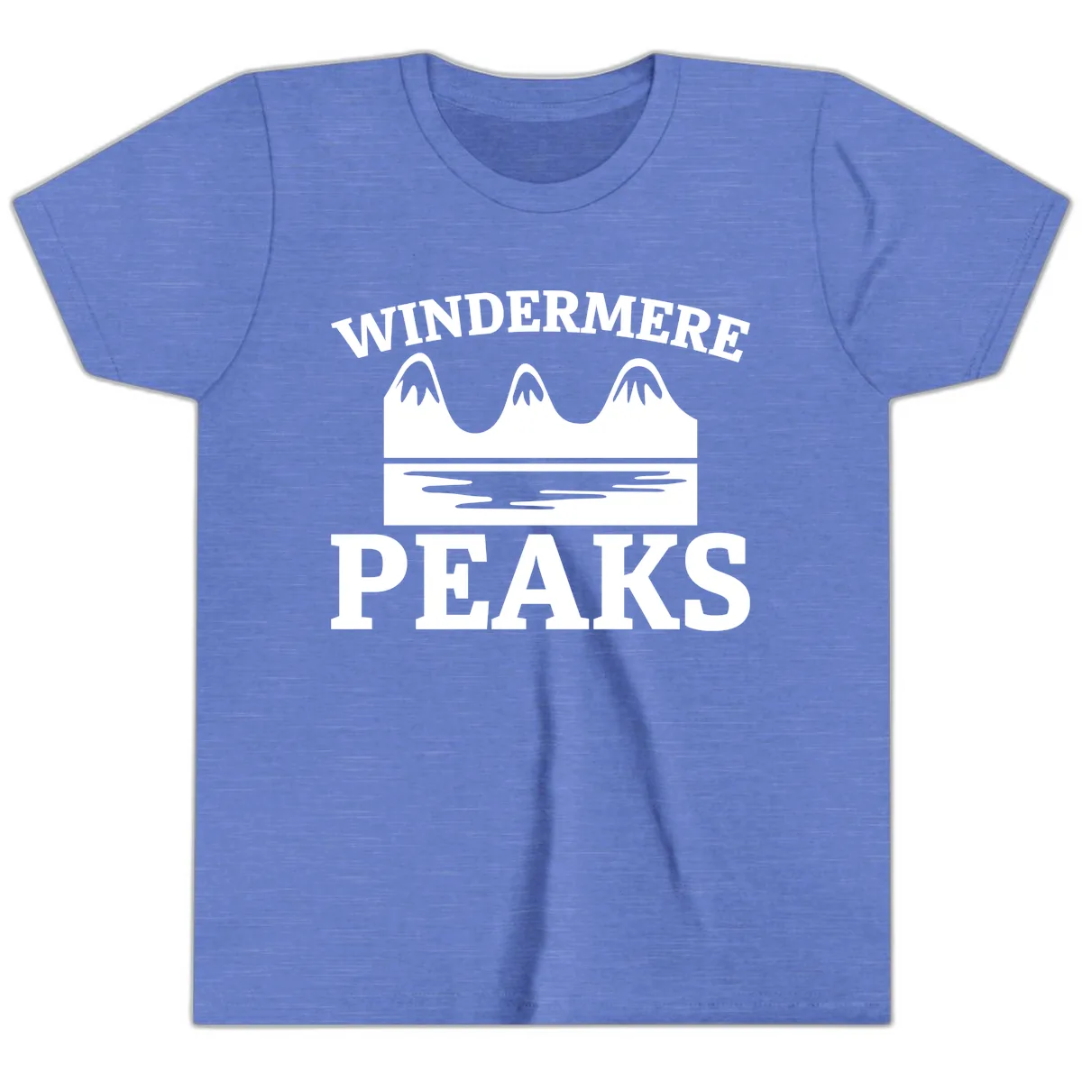 Windermere Peaks Mountain Landscape Youth T-Shirt in Heather Columbia Blue