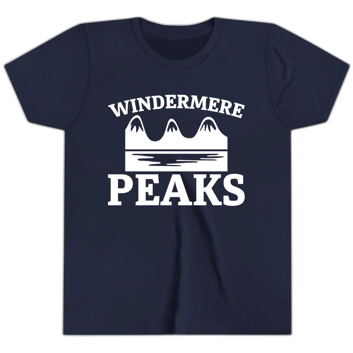 Windermere Peaks Mountain Landscape Youth T-Shirt in Navy