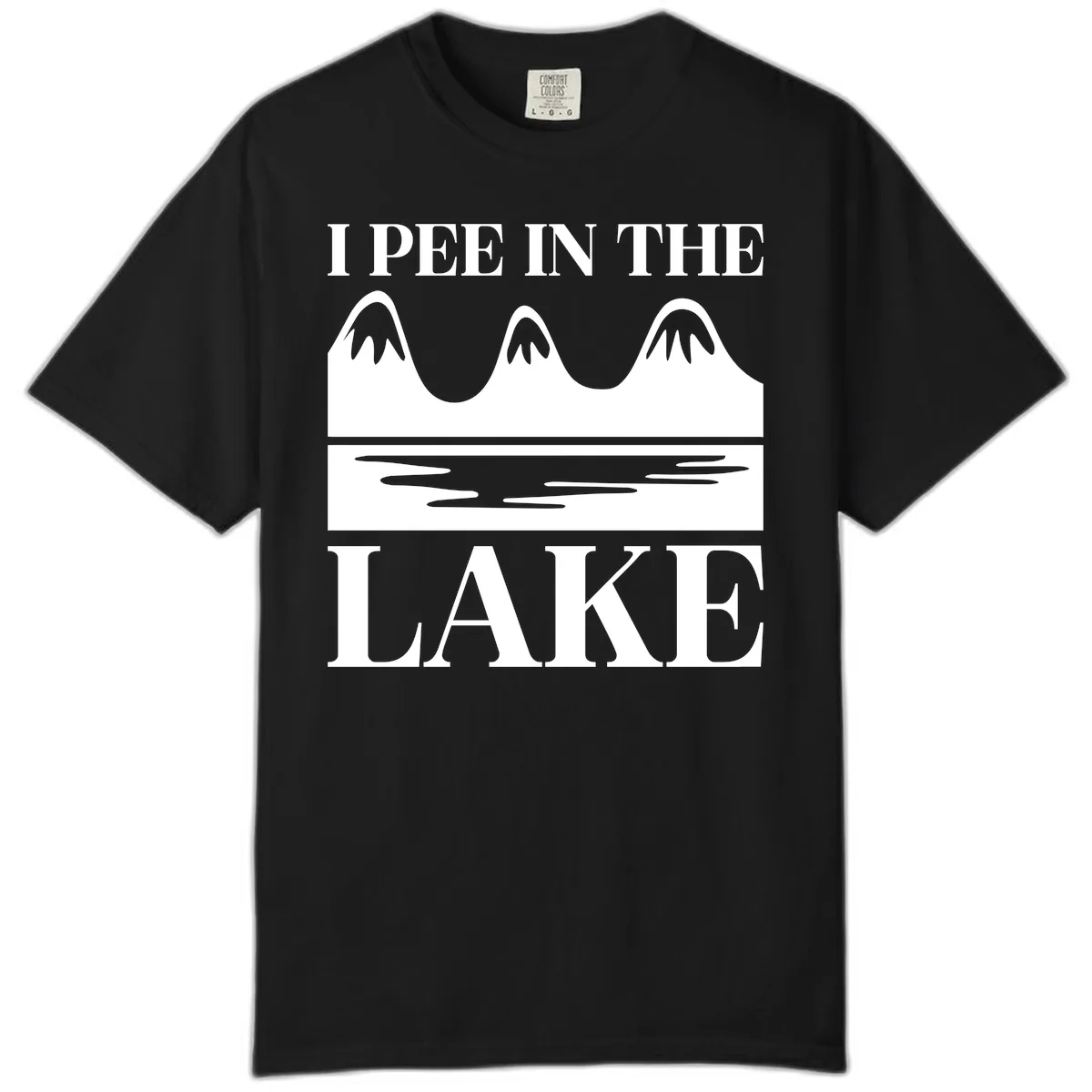 I Pee In The Lake Mountains Graphic Comfort Color in Black
