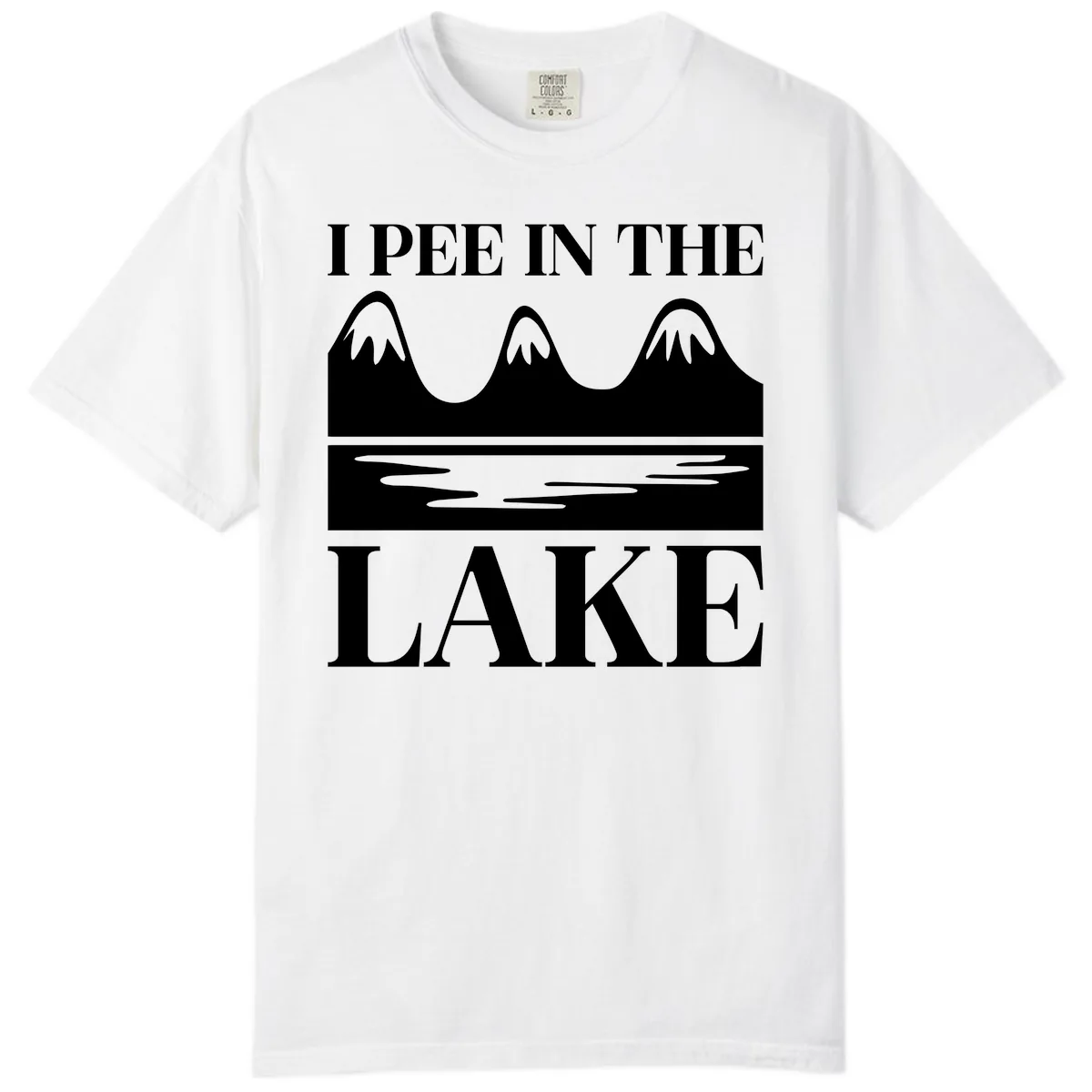 I Pee In The Lake Mountains Graphic Comfort Color in White