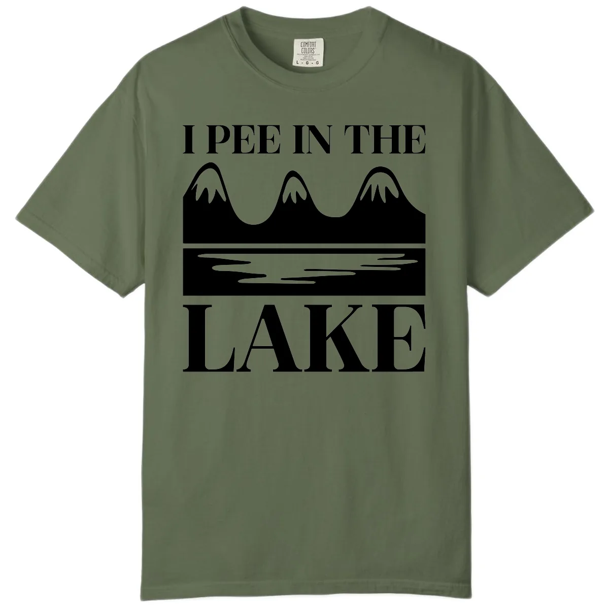 I Pee In The Lake Mountains Graphic Comfort Color in Sage