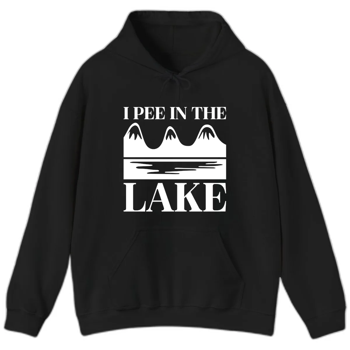 I Pee In The Lake Mountains Graphic Hoodie in Black
