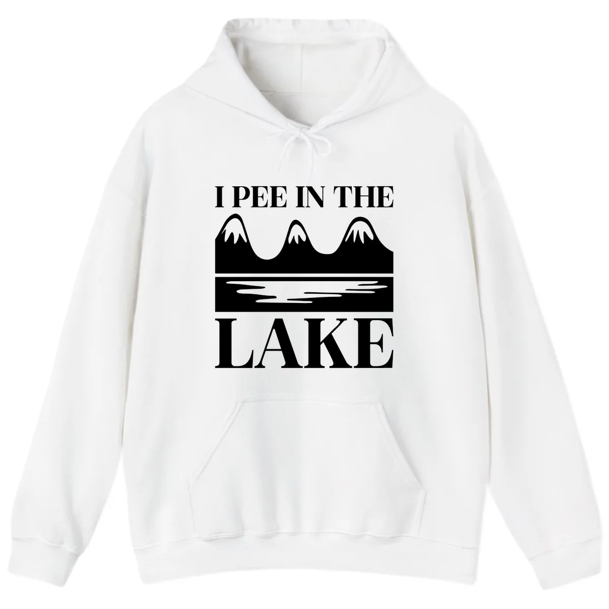 I Pee In The Lake Mountains Graphic Hoodie in White