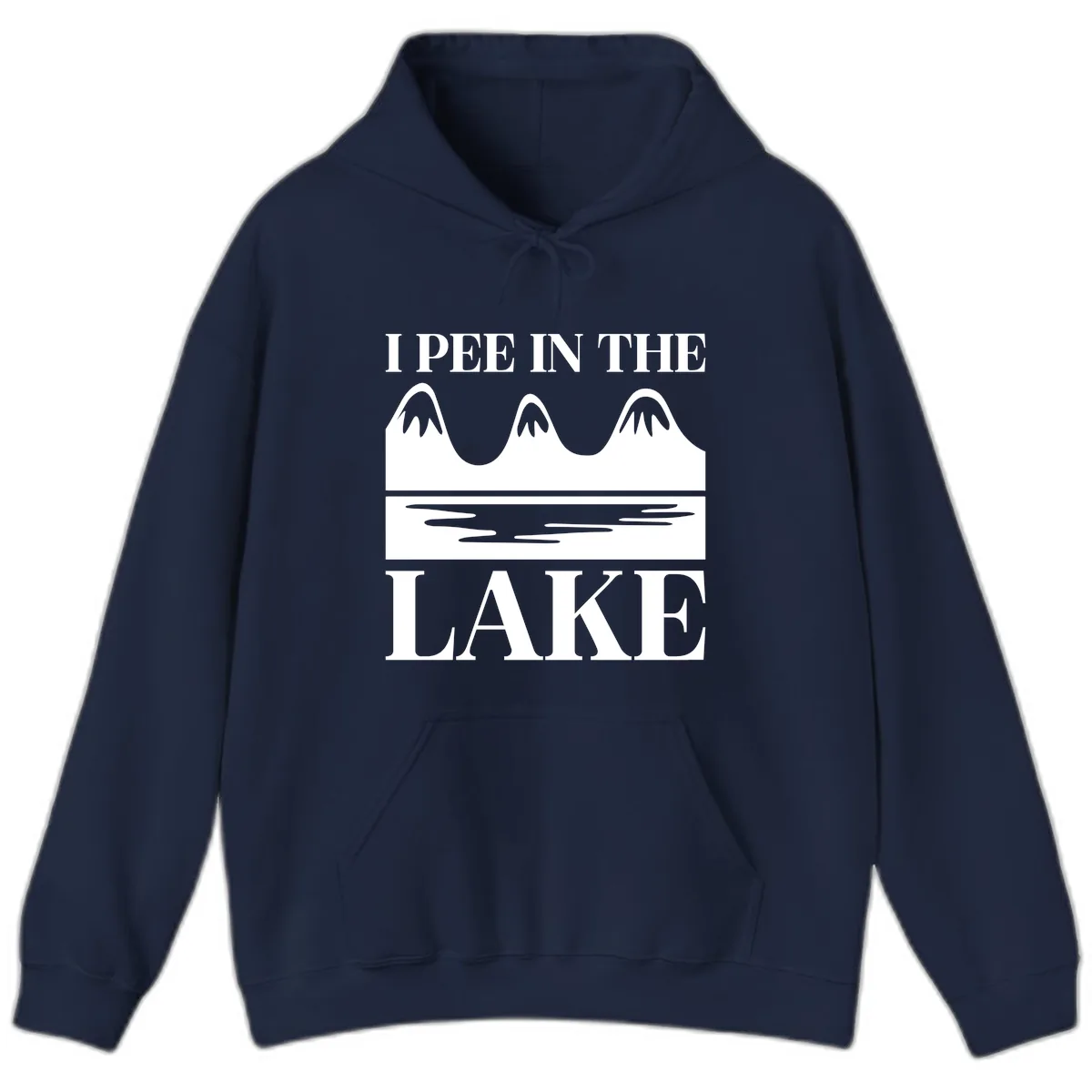 I Pee In The Lake Mountains Graphic Hoodie in Navy