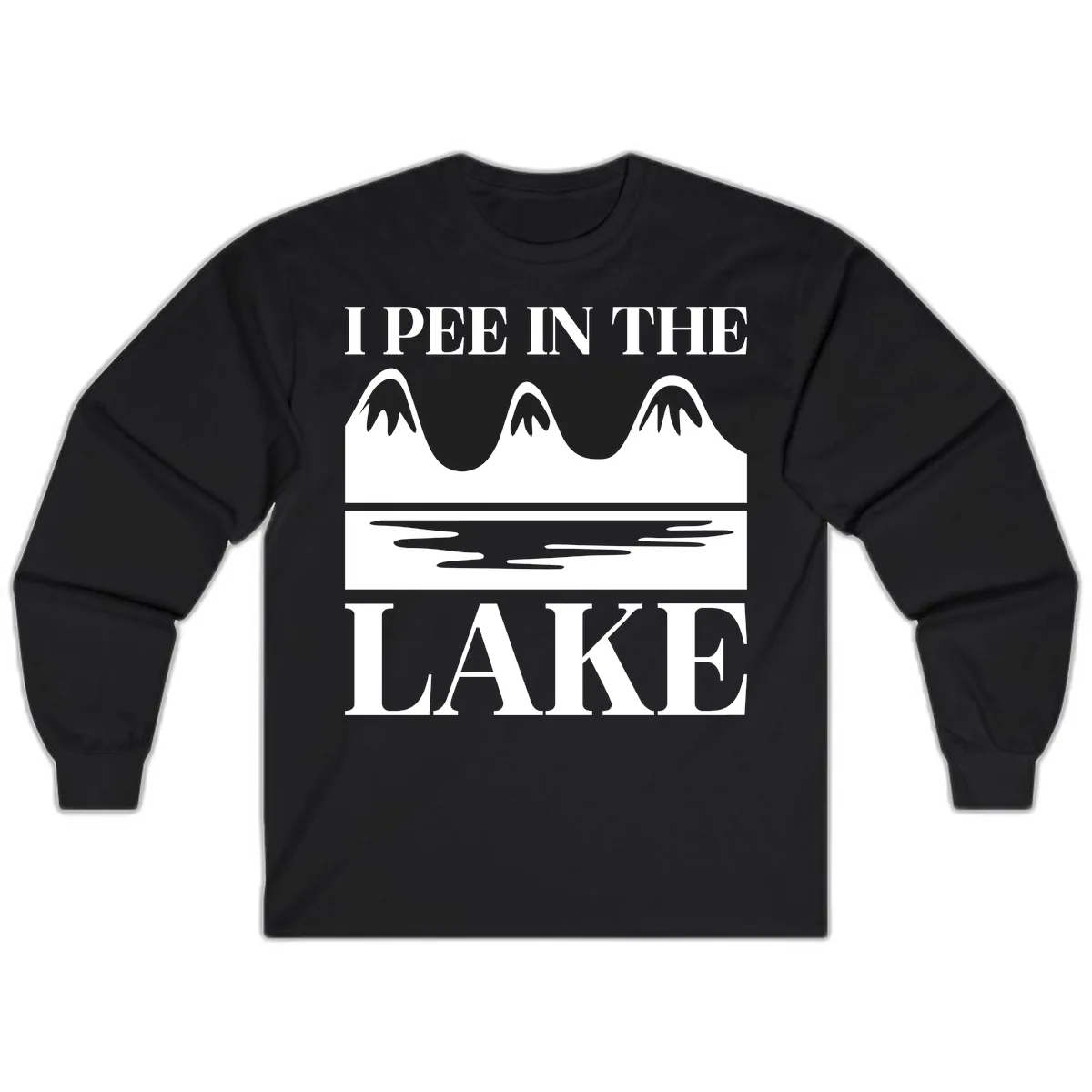 I Pee In The Lake Mountains Graphic Long Sleeve in Black