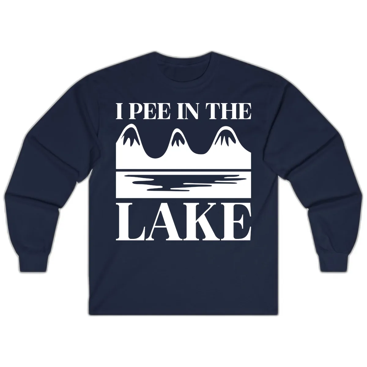 I Pee In The Lake Mountains Graphic Long Sleeve in Navy