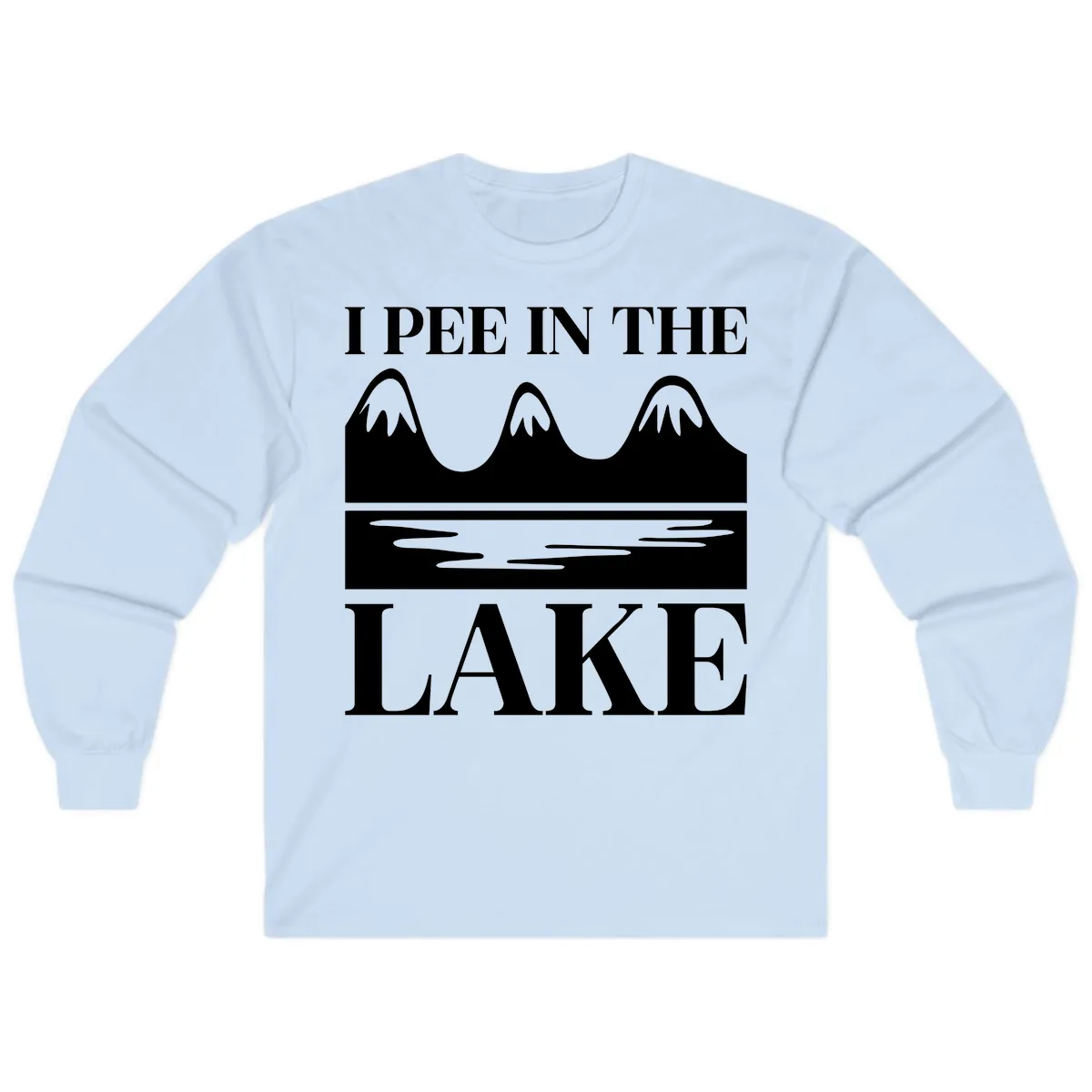 I Pee In The Lake Mountains Graphic Long Sleeve in Light Blue