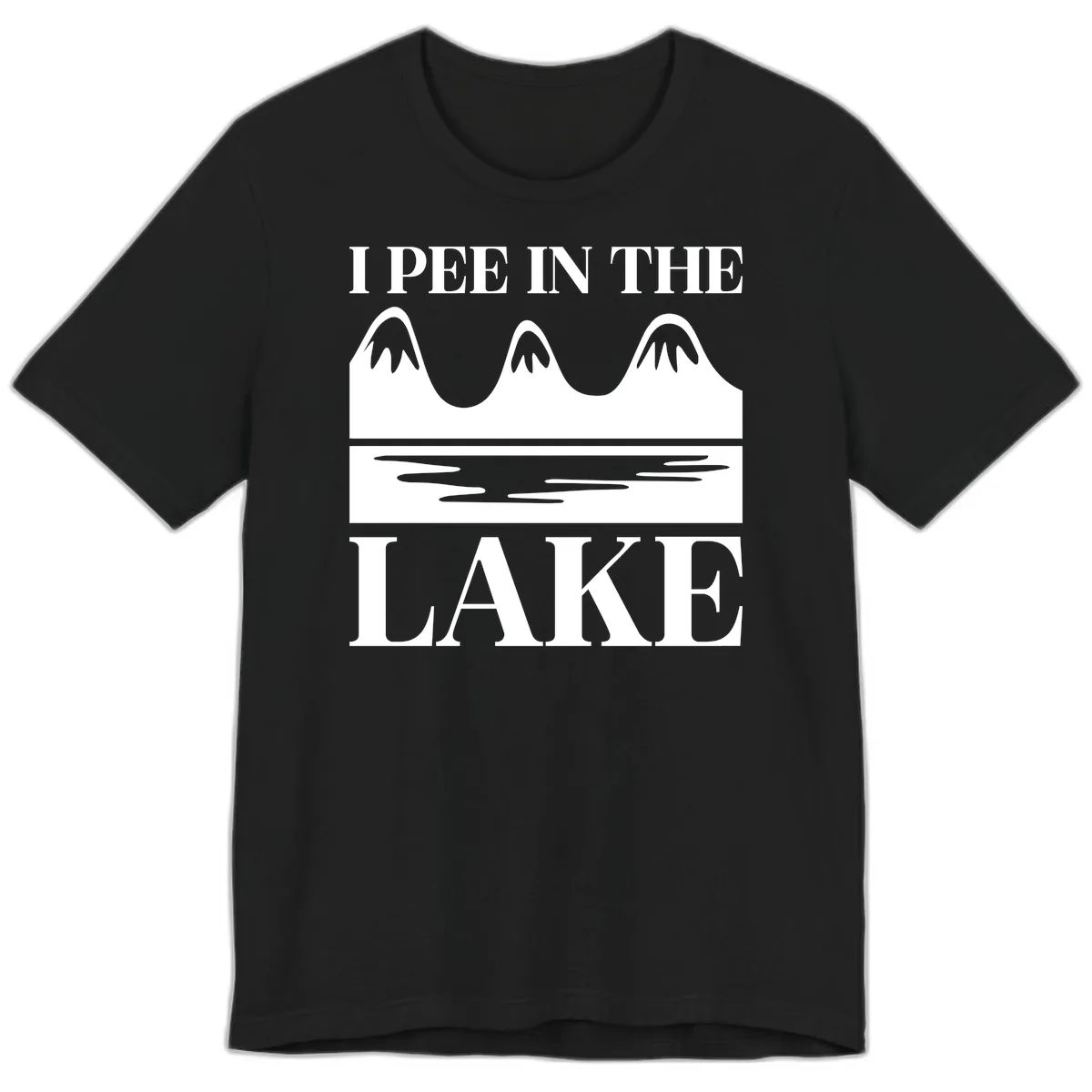 I Pee In The Lake Mountains Graphic Premium T-Shirt in Black