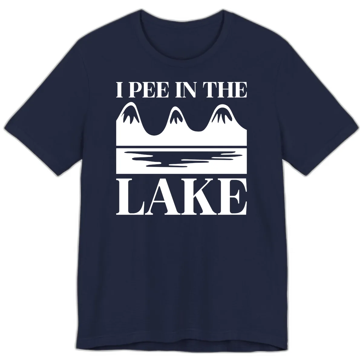 I Pee In The Lake Mountains Graphic Premium T-Shirt in Navy