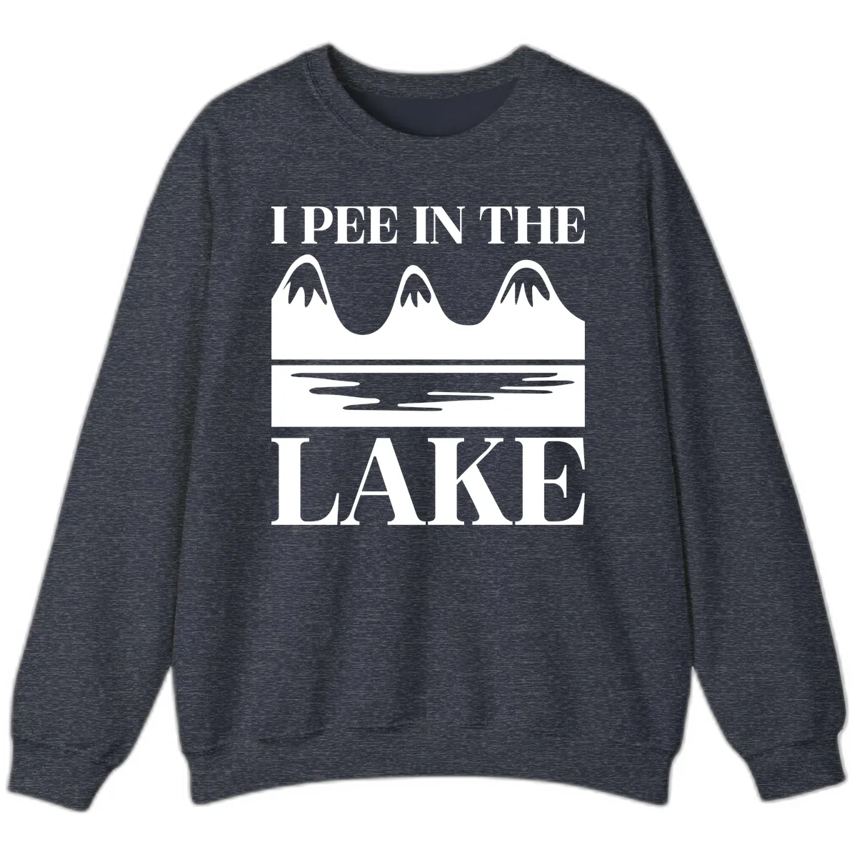 I Pee In The Lake Mountains Graphic Sweatshirt in Heather Sport Dark Navy