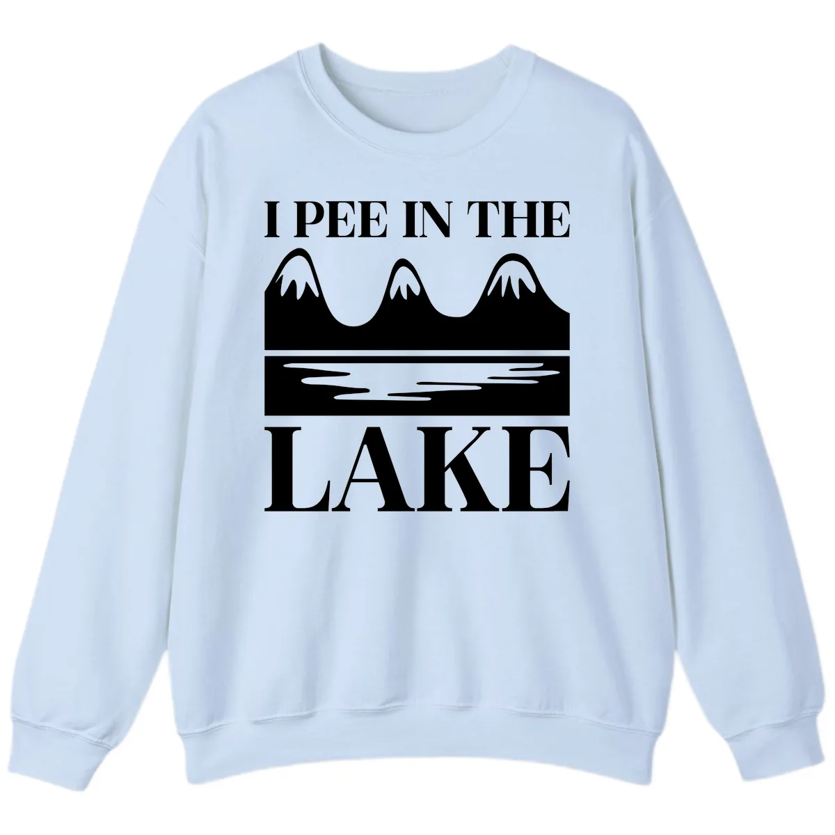I Pee In The Lake Mountains Graphic Sweatshirt in Light Blue