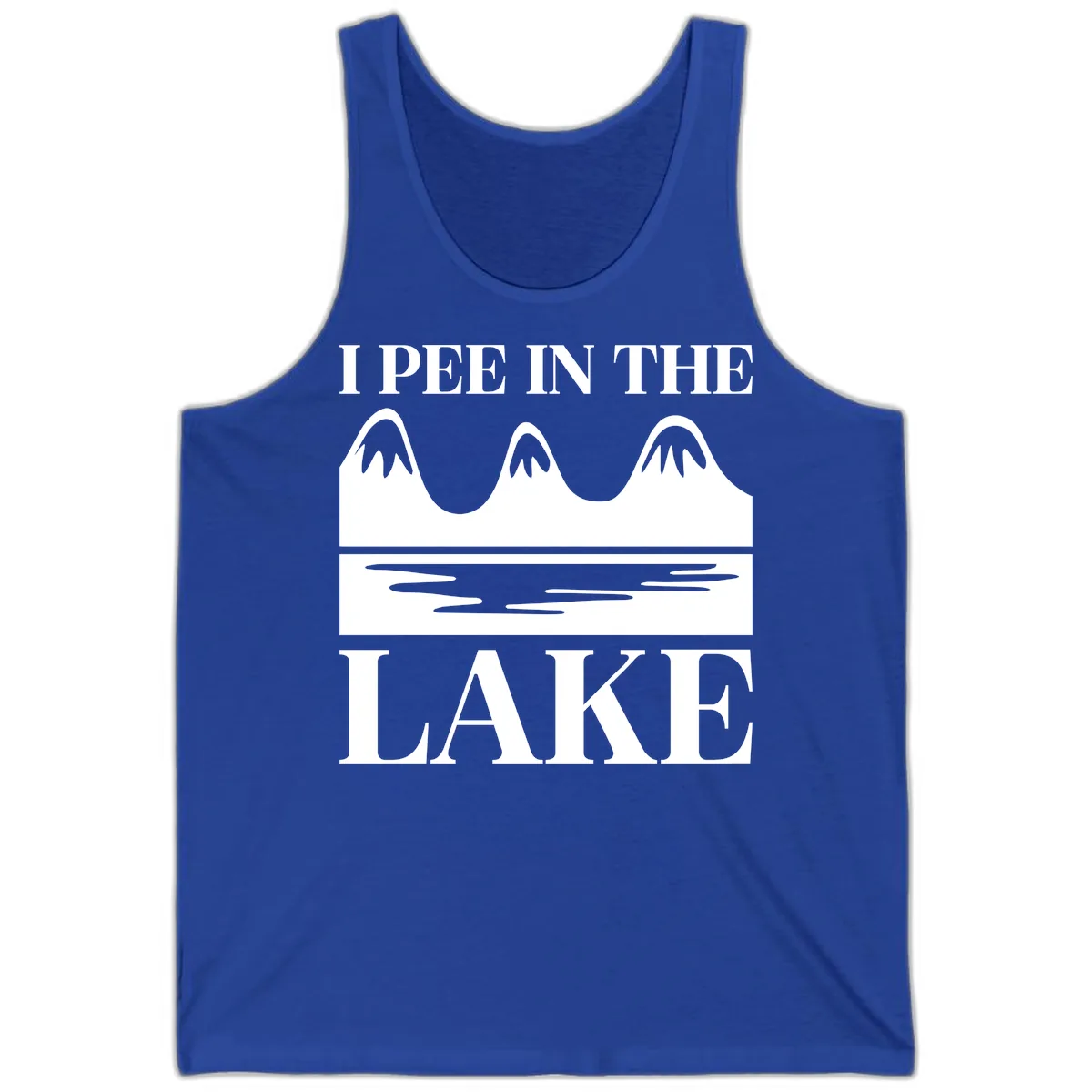 I Pee In The Lake Mountains Graphic Tank in True Royal