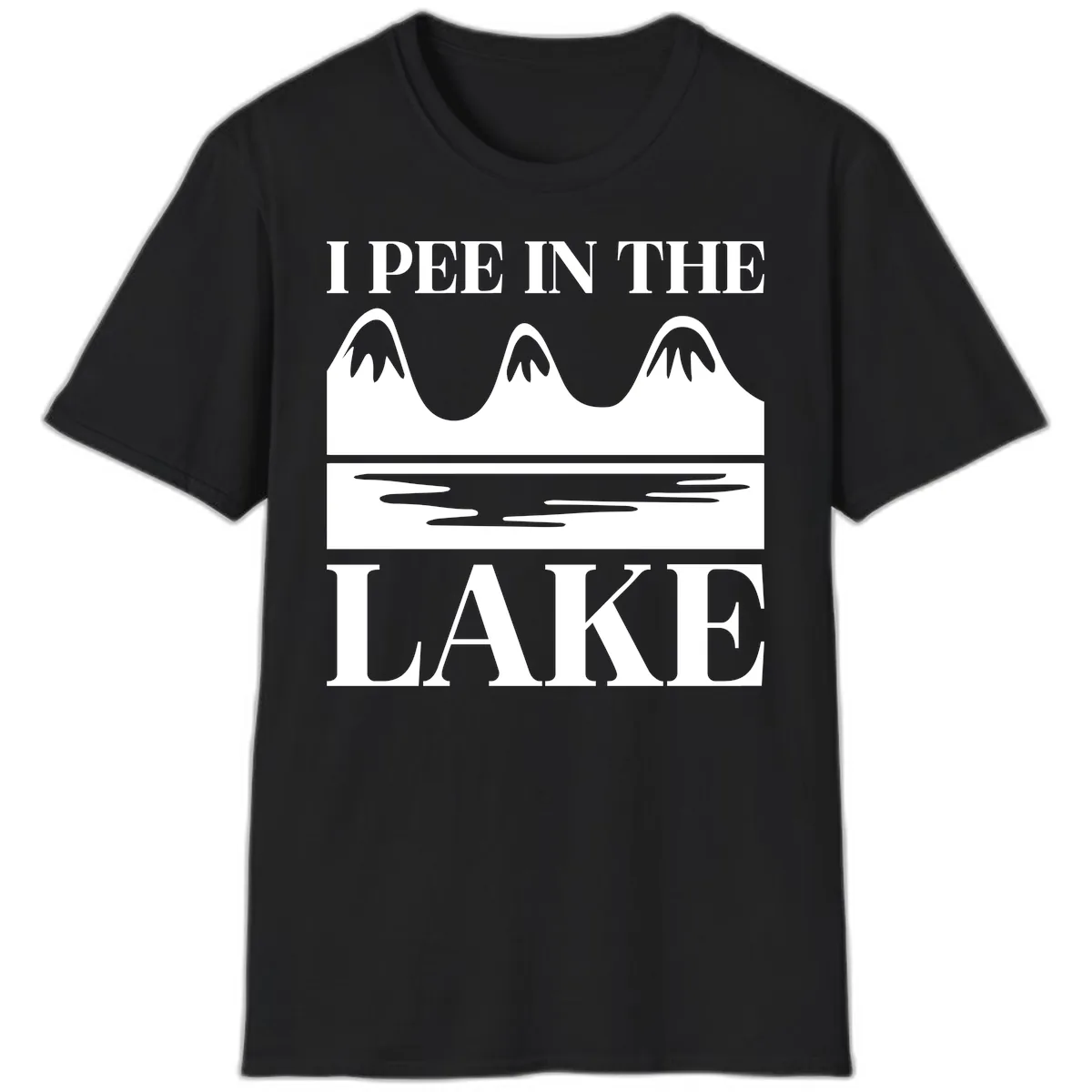 I Pee In The Lake Mountains Graphic T-Shirt in Black