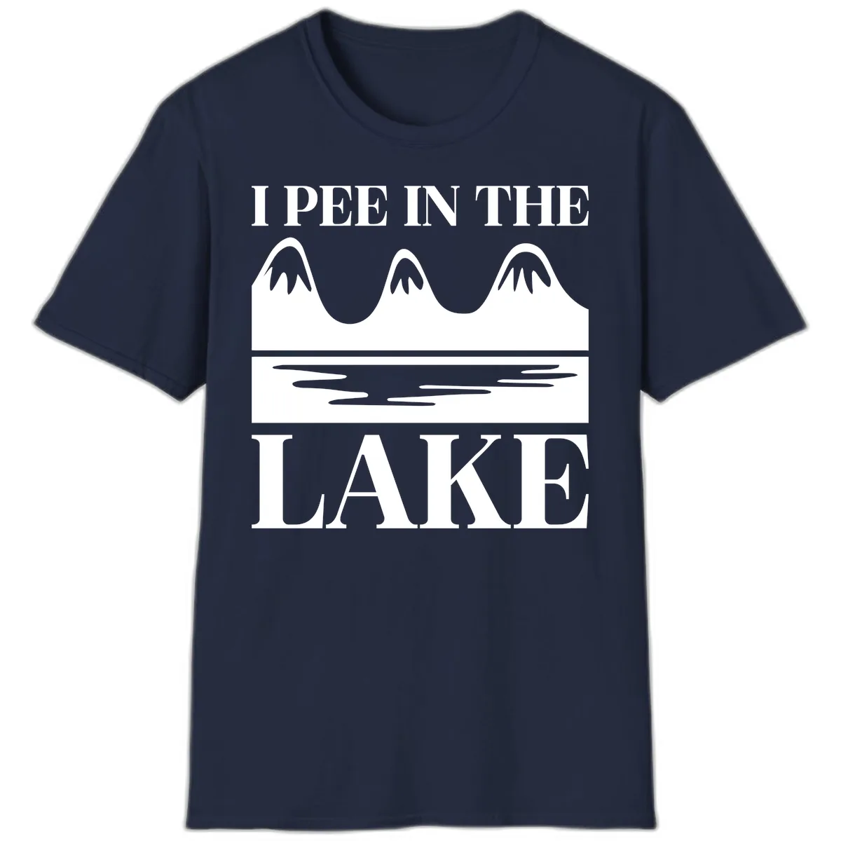 I Pee In The Lake Mountains Graphic T-Shirt in Navy